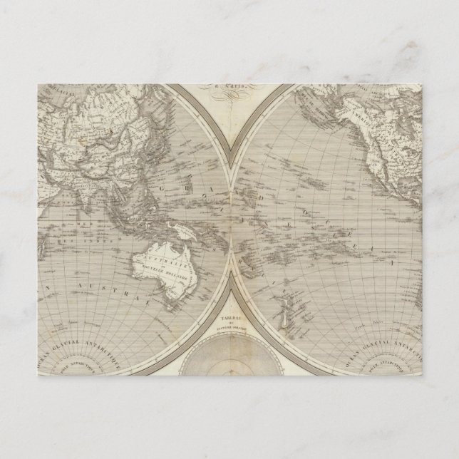 Globe-Karte Postkarte (Vorderseite)