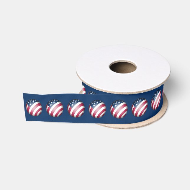 Globe of the Patriotic American Flag Ripsband (Spule)
