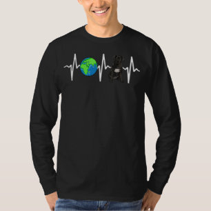 Globe Planet Earth Cane Corso Heartbeat Dog T-Shirt