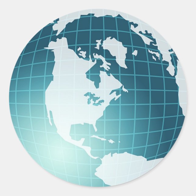 Globe Runder Aufkleber (Vorderseite)