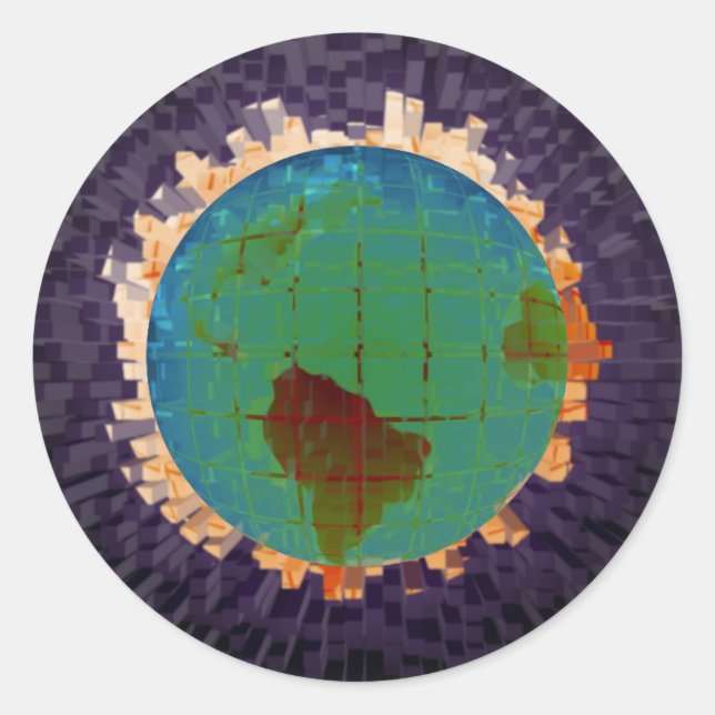 Globe Runder Aufkleber (Vorderseite)