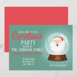 Globe Santa Claus Face Einladung