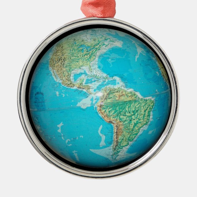 Globe Silbernes Ornament (Vorne)