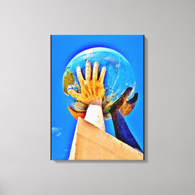 Globe-Skulptur Leinwanddruck (Vorderseite)