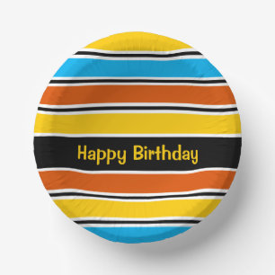 Globe Stripe Classic Geburtstag Pappteller