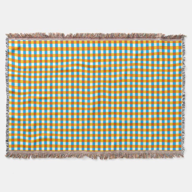 Globe Stripe Karo werfen Decke (Vorderseite)