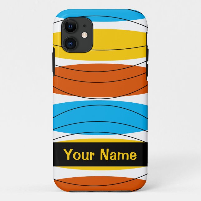 Globe Stripe "Name" iPhone Gehäuse Case-Mate iPhone Hülle (Rückseite)