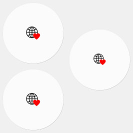 Globe-Symbol der Welt-Liebe | Herz-Erde-Sommerdesi Etiketten