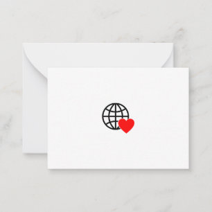 Globe-Symbol der Welt-Liebe Herz-Erde-Sommerdesi Mitteilungskarte