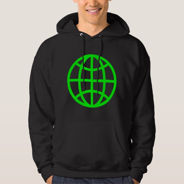 Globe-Symbol - grün Hoodie (Vorderseite)