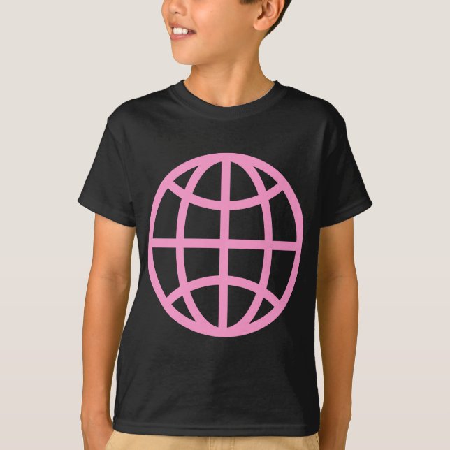 Globe-Symbol - Rosa T-Shirt (Vorderseite)