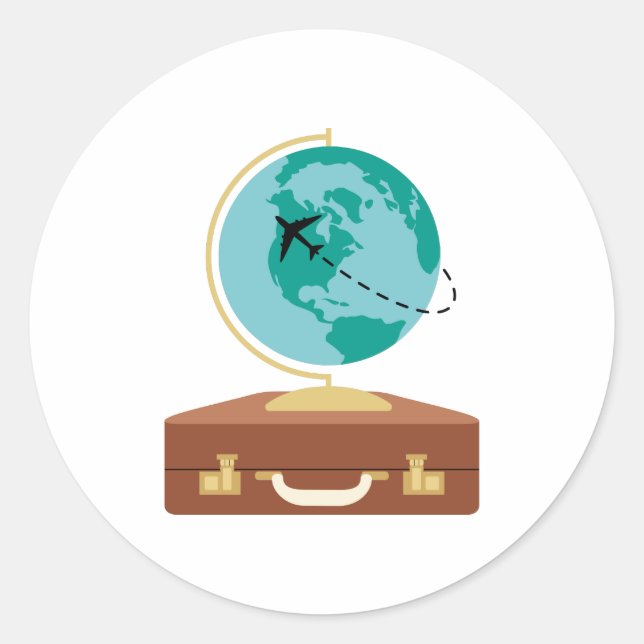 Globe Travel Runder Aufkleber (Vorderseite)