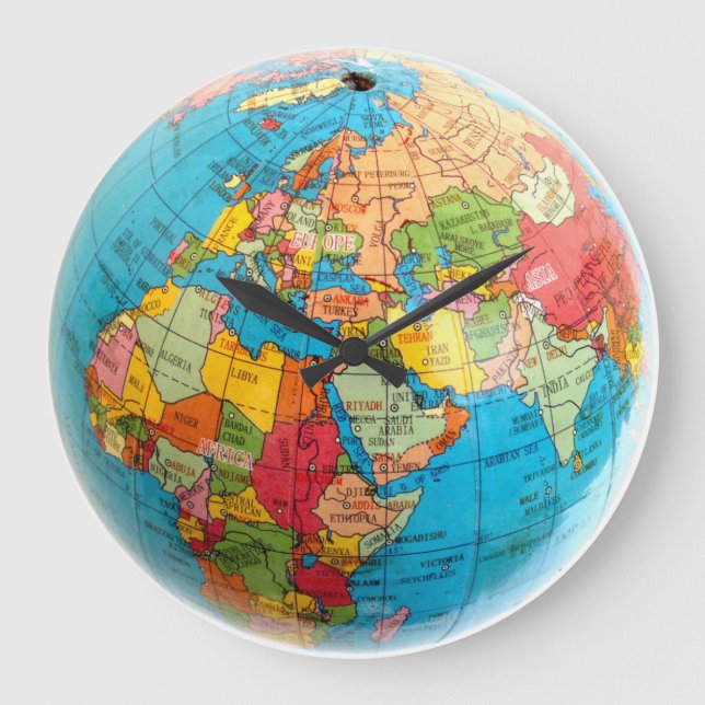 Globe-Uhr Große Wanduhr (Vorderseite)