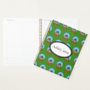 Globe w Niedlich Sparrow Playing Soccer   Personal Planer