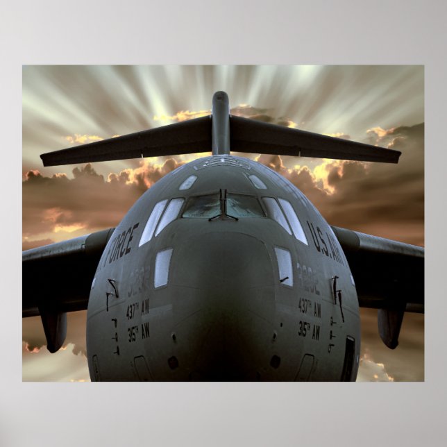 GLOBEMASTER FÜR DEN MILITÄRVERKEHR C-17 POSTER (Vorne)