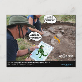 #GLOBEXIT DINO CARD (Sammlung Flat Earth 2017) Postkarte