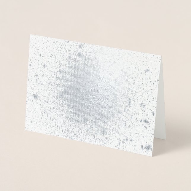 Globular Cluster Starry Christmas Card in Silver Folienkarte (Vorderseite)