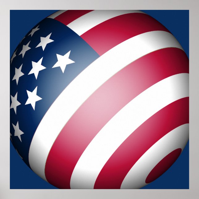 Globus der USA-Flagge Poster (Vorne)