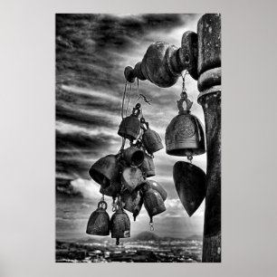 Glocken beim Eintritt in einem buddhistischen Temp Poster
