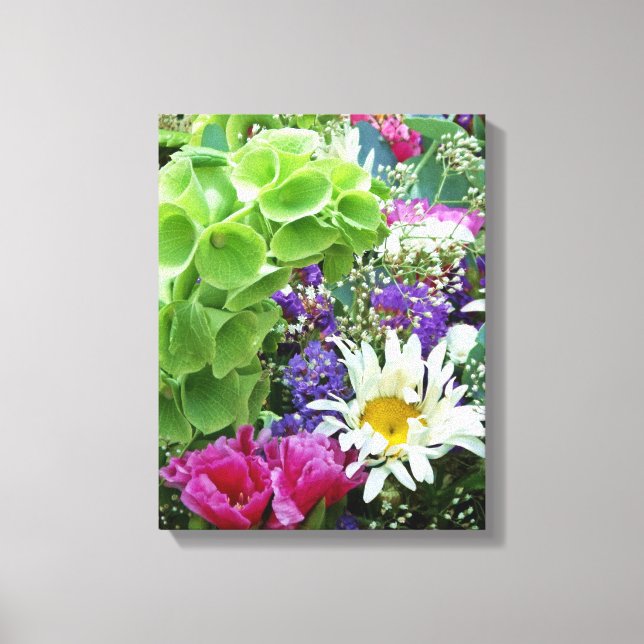 Glocken von Irland Blume Bouquet Foto auf Leinwand (Vorderseite)