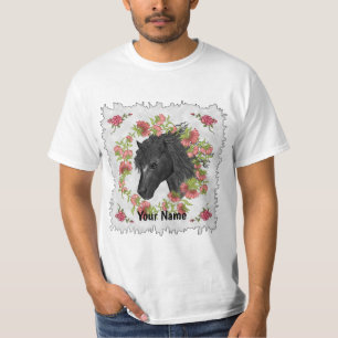 Glockenblume Schwarzes Pferd T-Shirt