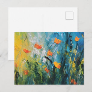 Glockenblumen – Abstrakte blühende Wiese in Bewegu Postkarte