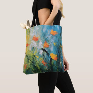 Glockenblumen – Abstrakte blühende Wiese in Bewegu Tasche