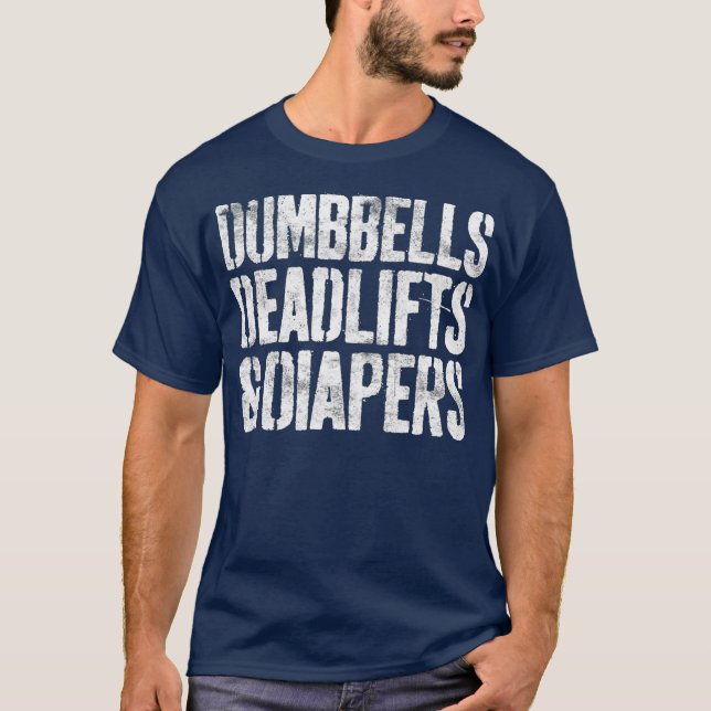 Glockenläufe und Windeln Gym Vater Mama T-Shirt (Vorderseite)