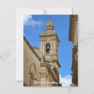 Glockenturm in Mdina, Malta. Postkarte