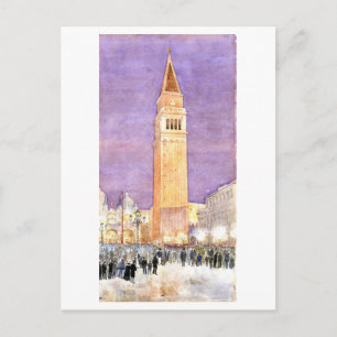 Glockenturm, Markusplatz, venezianische Malerei Postkarte