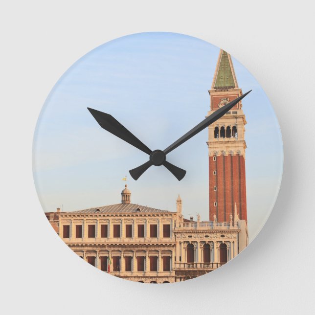 Glockenturm, Piazza San Marco, Venedig Runde Wanduhr (Vorderseite)