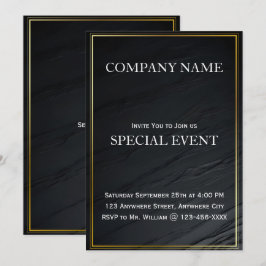 Gloden Frame Black Corporate Party Einladung Card
