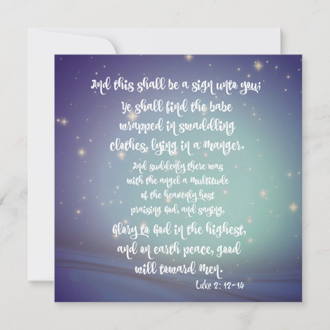 Gloire à Dieu dans les plus hautes cartes de Noël  (Devant)