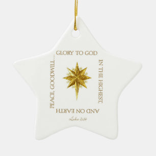 Gloire à Dieu Ornement en céramique de Noël