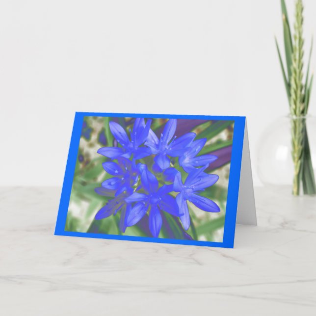 Gloire De La Carte De Voeux Bleu Fluorescent De Ne (Devant)