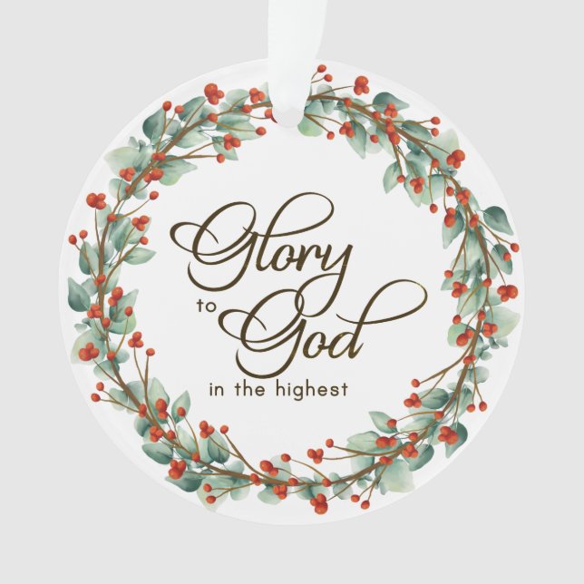 Gloire de la couronne de Noël à Dieu Bible Verset (devant)