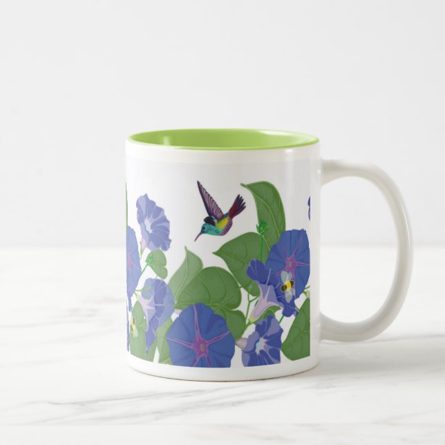 Gloire de matin et vert de tasse de colibris (Droit)