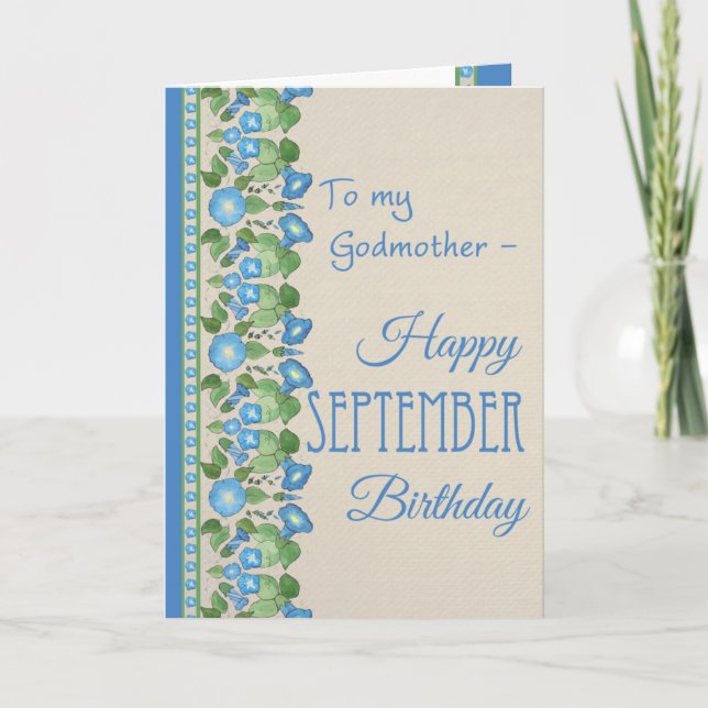 Gloire du matin Septembre Carte d'anniversaire : G (Devant)