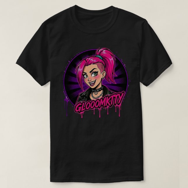 Gloomkitty Dunkel T-Shirt (Design vorne)
