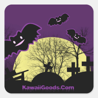Gloomy Bats Quadratischer Aufkleber