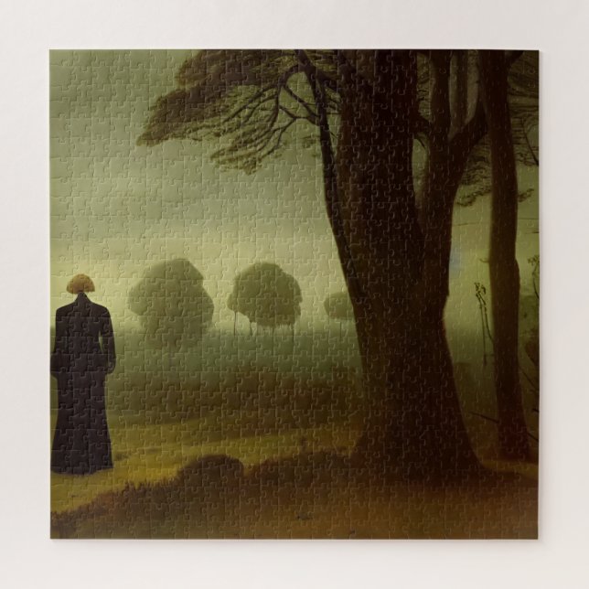 Gloomy Dark Green Forest Painting (Vertikal)