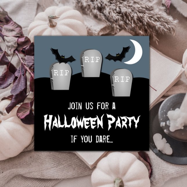 Gloomy Graveyard Invitation de la fête d'Halloween (Gloomy Graveyard Halloween Party Invite)