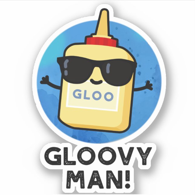 Gloovy Man Funny Super Glue Pub Aufkleber (Vorderseite)