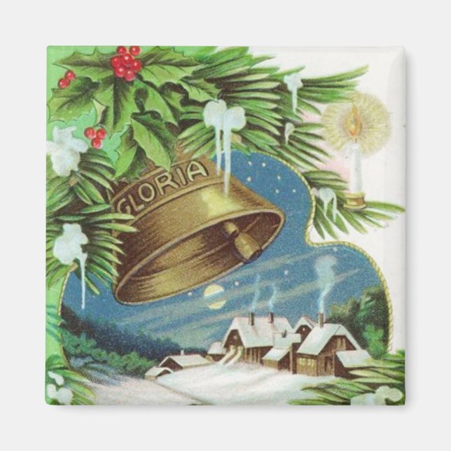 Gloria Christmas Bell Magnet Vintage (Devant)