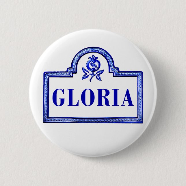 Gloria, Granada-Straßenschild Button (Vorderseite)
