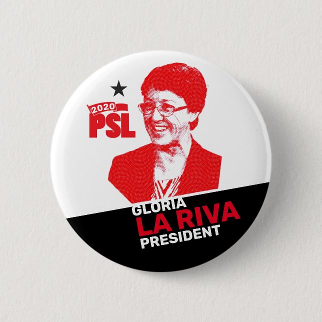 Gloria La Riva für den Präsidenten 2020 Button (Vorderseite)