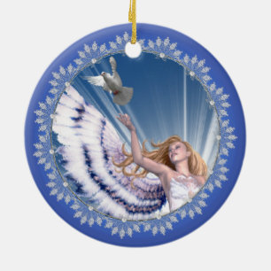 Gloria-Weihnachtsengels-Baum-Verzierung Keramik Ornament