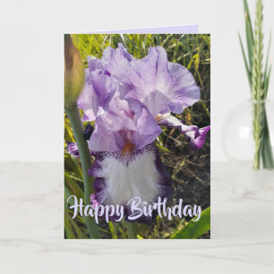 Glorieuse Aquarelle violette Iris Love Carte Anniv