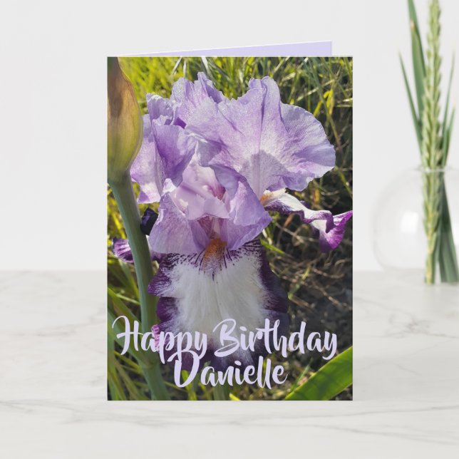Glorieuse Aquarelle violette Iris Love Carte Anniv (Devant)