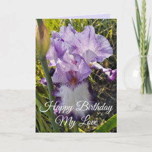 Glorieux violet Iris Fleur Floral Carte Anniversai